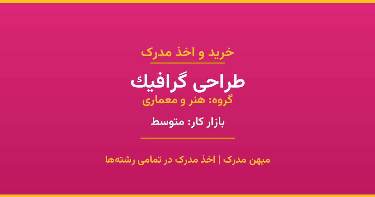 خرید مدرک طراحی گرافیک - رشته‌ای از گروه هنر و معماری با تقاضای متوسط در بازار کار. مدارک معتبر و قابل استعلام در تمامی دانشگاه‌های ایران. همین حالا اقدام کنید.