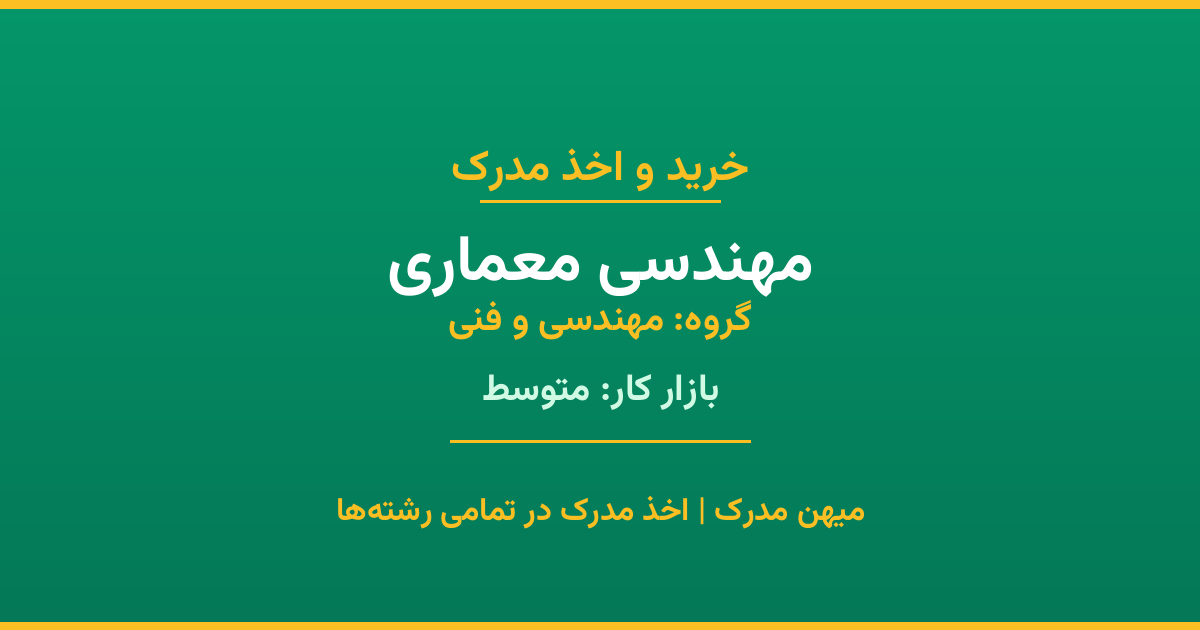 خرید مدرک مهندسی معماری - رشته‌ای از گروه مهندسی و فنی با تقاضای متوسط در بازار کار. مدارک معتبر و قابل استعلام در تمامی دانشگاه‌های ایران. همین حالا اقدام کنید.