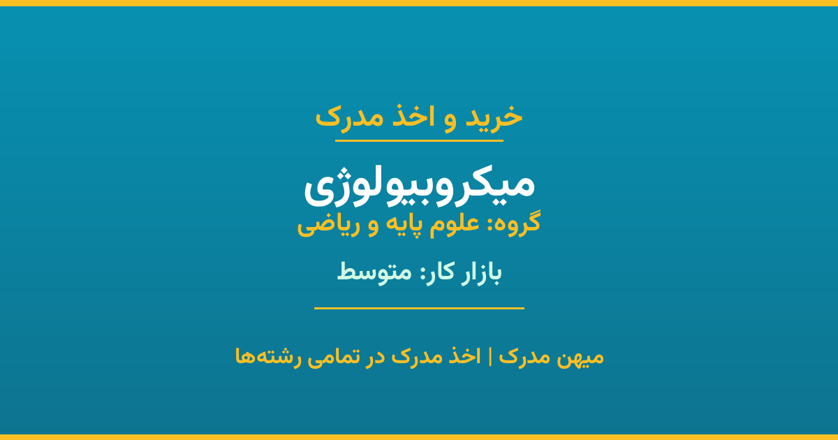 خرید مدرک میکروبیولوژی - رشته‌ای از گروه علوم پایه و ریاضی با تقاضای متوسط در بازار کار. مدارک معتبر و قابل استعلام در تمامی دانشگاه‌های ایران. همین حالا اقدام کنید.
