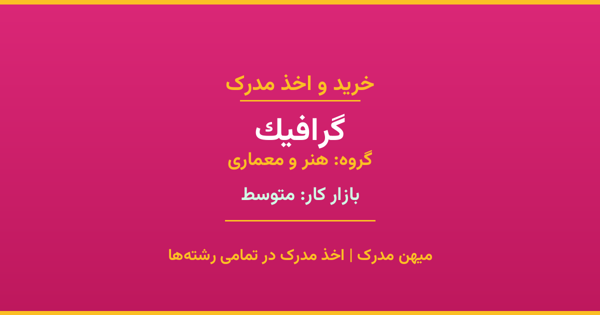 دریافت مدرک تحصیلی رشته گرافیک در مقاطع مختلف. بازار کار متوسط و فرصت‌های شغلی عالی. مدارک قانونی با مهر رسمی دانشگاه. استعلام آنلاین.