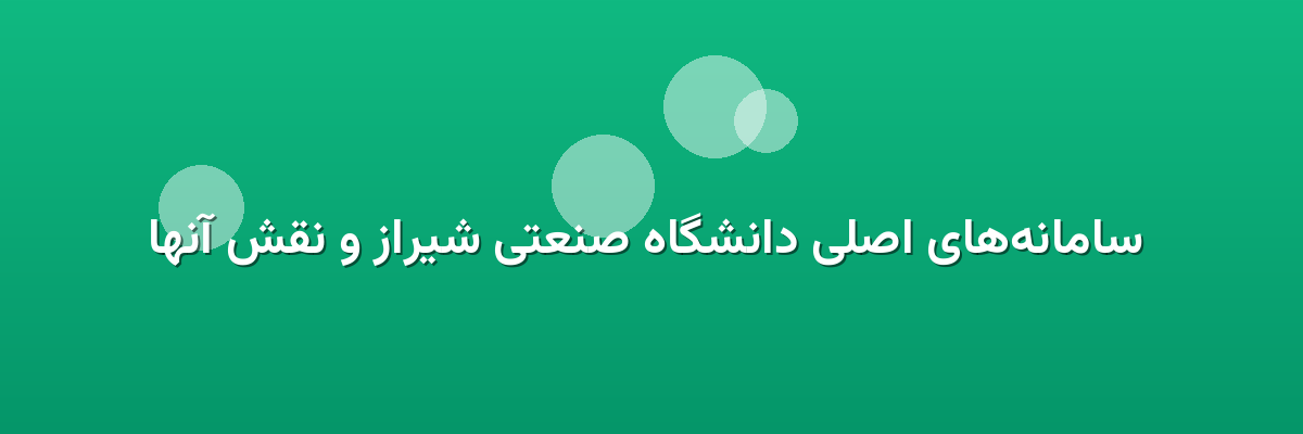  سامانه‌های اصلی دانشگاه صنعتی شیراز و نقش آنها